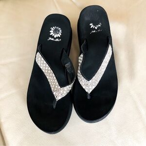 Yellow Box wedge flip flops